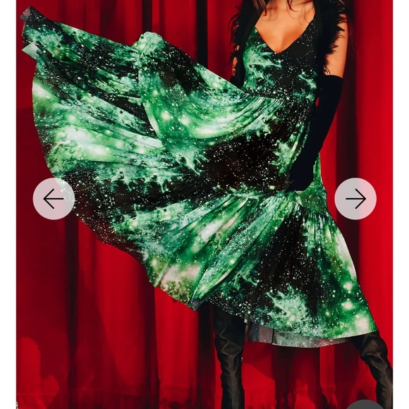 *Fits like S/M* Emerald galaxy sheer midaxi - Picture 1 of 7